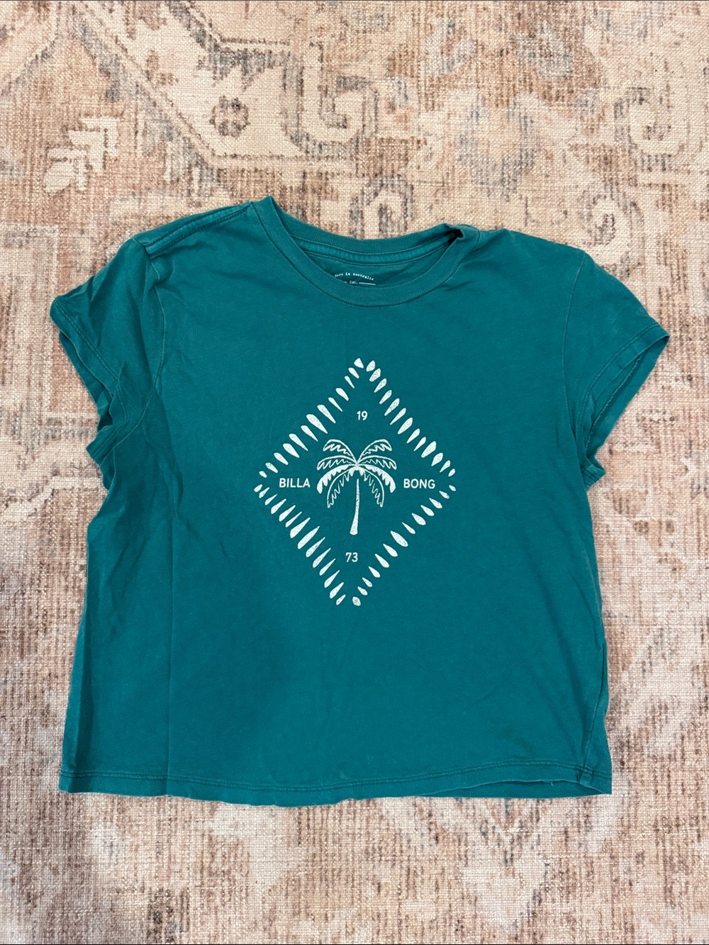Billabong Teal Palm Diamond Graphic Tee